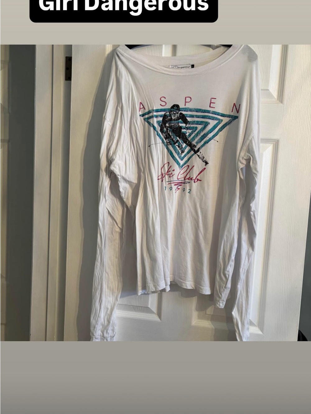 Girl Dangerous Aspen Ski Club White Long Sleeve Tee